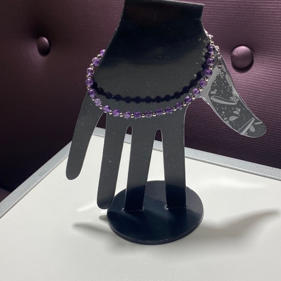New 925 Sterling Silver Amethyst Bracelet - Picture 3 of 6